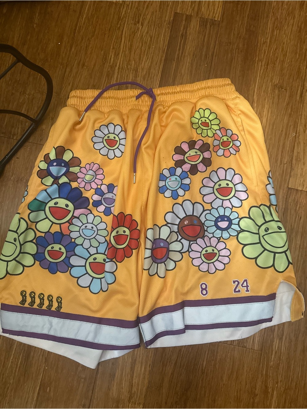 Yellow Floral Graphic Men’s Athletic Shorts